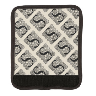 Letter S Monogram Vintage Celtic Knot Print Luggage Handle Wrap