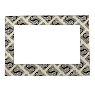 Letter S Monogram Vintage Celtic Knot Print Magnetic Frame