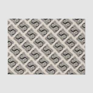 Letter S Monogram Vintage Celtic Knot Print Tissue Paper