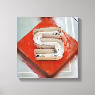 Letter S Neon Canvas Print