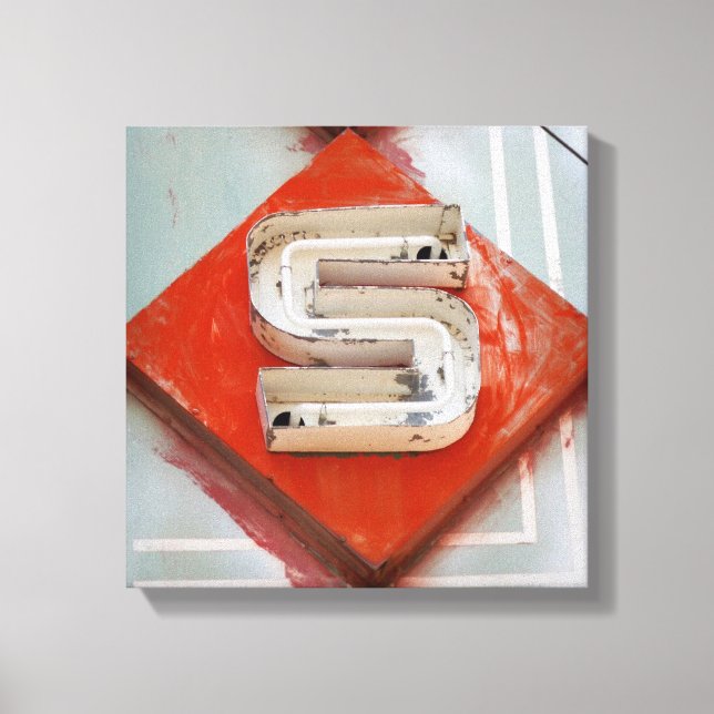 Letter S Neon Canvas Print (Front)
