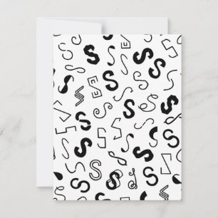 Letter S pattern Note Card