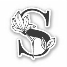 Letter S - Rose Sticker