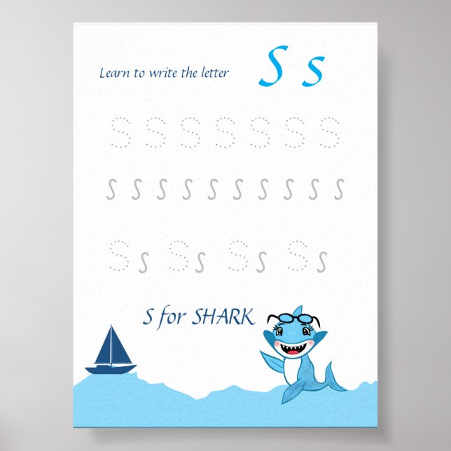 Letter S Tracing Poster for Kids (Front)