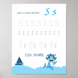 Letter S Tracing Poster for Kids