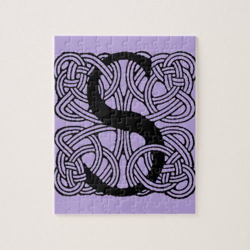 Letter S Vintage Celtic Knot Monogram Jigsaw Puzzle