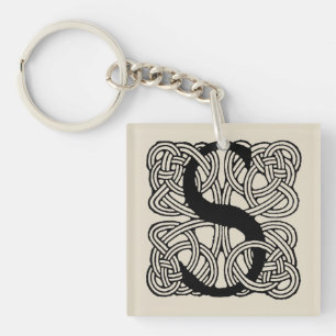 Letter S Vintage Celtic Knot Monogram Keychain