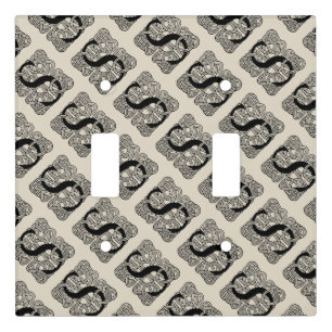 Letter S Vintage Celtic Knot Monogram Light Switch Cover