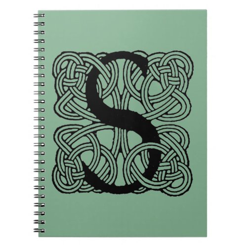 Letter S Vintage Celtic Knot Monogram Notebook