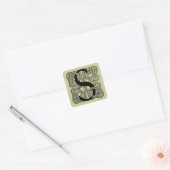 Letter S Vintage Celtic Knot Monogram Square Sticker (Envelope)