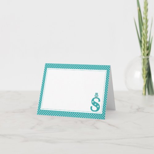 Letter S with Owl Blank Note Card