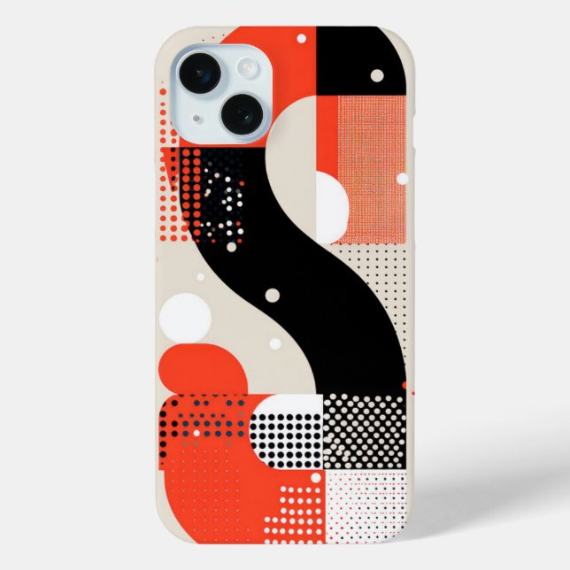 Letter shapes with dots in red and black Case-Mate iPhone case (Back)