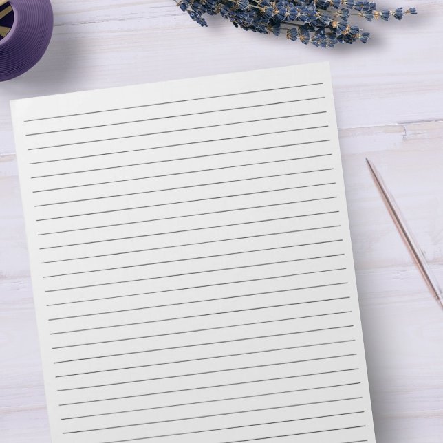 Letter Size  8.5" x 11"  Black Wide Line Paper Notepad (Creator Uploaded)
