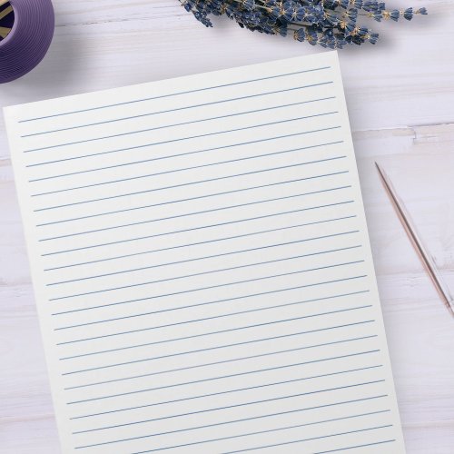 Letter Size  85 x 11  Blue Wide Line Paper Notepad