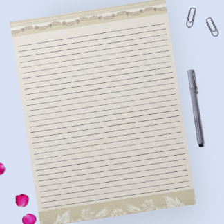 Letter Size 8.5 x 11 College Rule Vintage Pattern Notepad