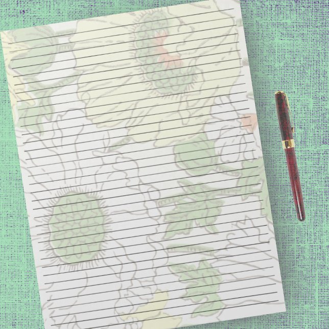 Letter Size 8.5" x 11" College Ruled Yellow Flower Notepad (Creator Uploaded)