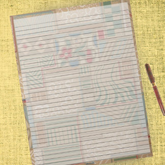 Letter Size 8.5 x 11 College Vintage Retro Bold Notepad