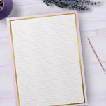 Letter Size 8.5" x 11" Pink Lines College Ruled Notepad<br><div class="desc">Standard Letter Size Pages - 8.5" X 11" with Pink Lines College Ruled on Each Page for Easy Writing - One Sided Notebook Paper with Gold Frame on Trendy Pink Background</div>