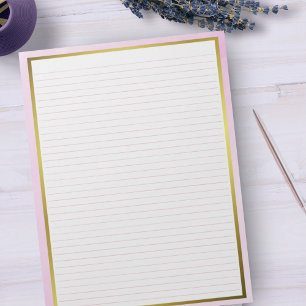Letter Size 8.5" x 11" Pink Lines College Ruled Notepad