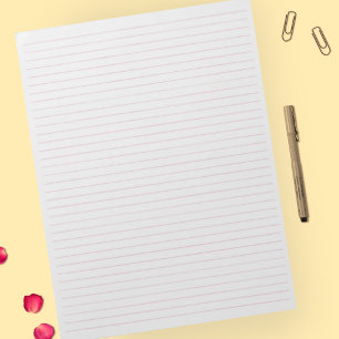 Letter Size  8.5" x 11"  Pink Lines College Ruled Notepad