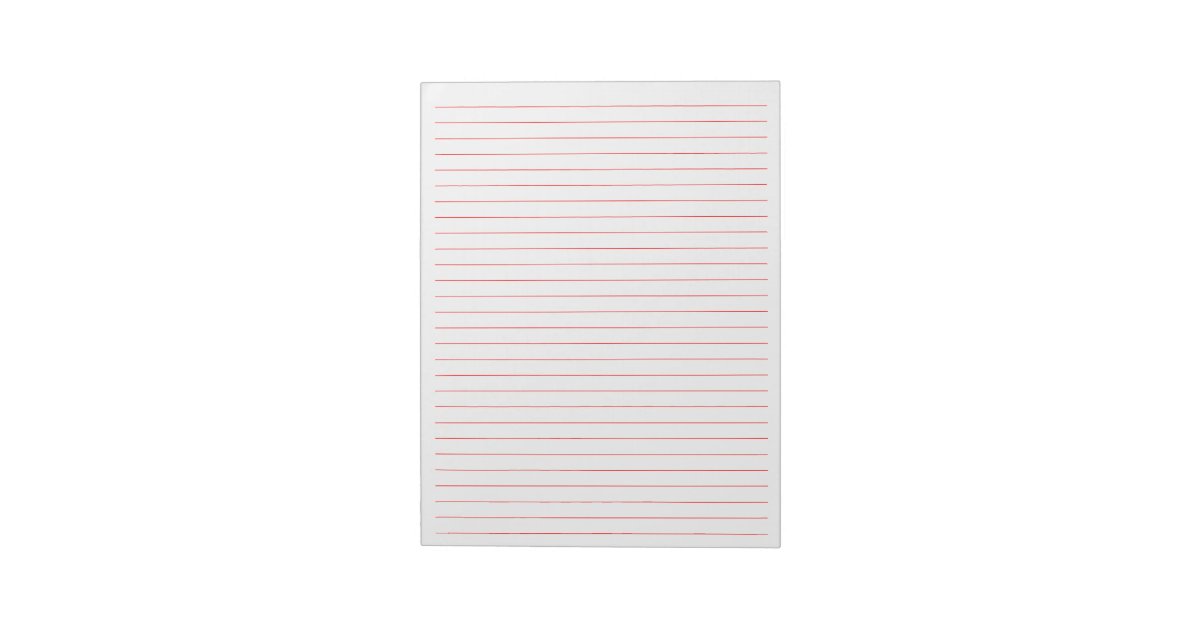 letter size 8 5 x 11 red ruled wide lined paper notepad zazzle
