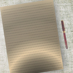 Letter Size 8.5 x 11" Wide Ruled Bronze Color Notepad