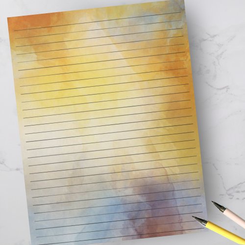 Letter Size 85 x 11 Wide Ruled Watercolor Lined Notepad