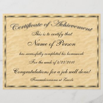 Letter Size Certificate Of Achievement by Firecrackinmama at Zazzle