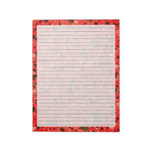 Letter Size Wide Ruled Retro Hot Pink Terrazzo Notepad