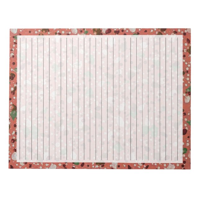 Letter Size Wide Ruled Terra Cotta Terrazzo Notepad (Front)