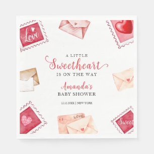 Letter Stamp Sweetheart Valentine Baby Shower  Napkins