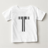 LETTER T BAR CODE First Initial Barcode Pattern