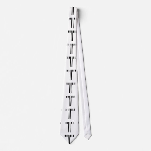 LETTER T BAR CODE First Initial Barcode Pattern Neck Tie (Front)