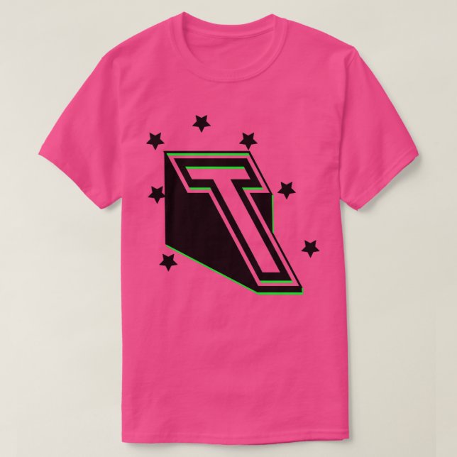 Letter T Capital Letter Name Lettering in the form T-Shirt (Design Front)