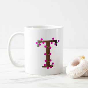 Letter T decorative initial on white Coffee Mug