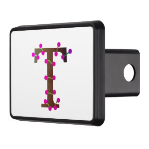Letter T decorative initial on white Hitch Cover