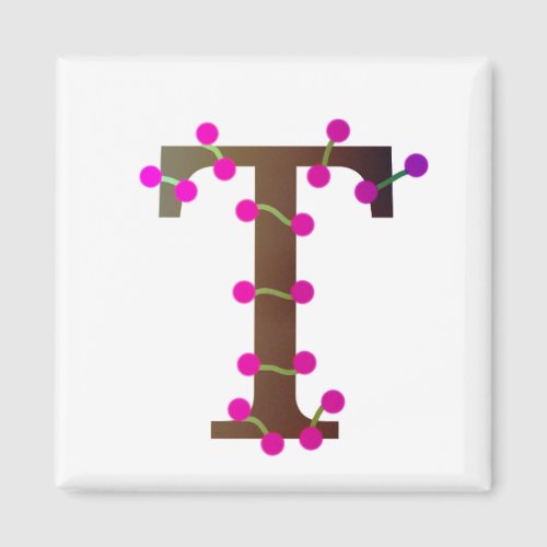 Letter T decorative initial on white Magnet