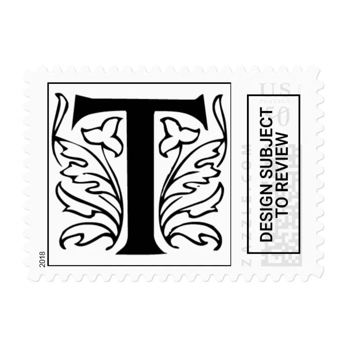 Letter T Fancy Initial Postage Stamps Zazzle Com