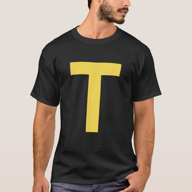 Letter T Funny Group Matching Halloween Costume  T-Shirt (Front)