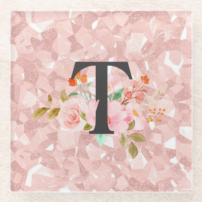 Letter T Glass Coaster (Front)