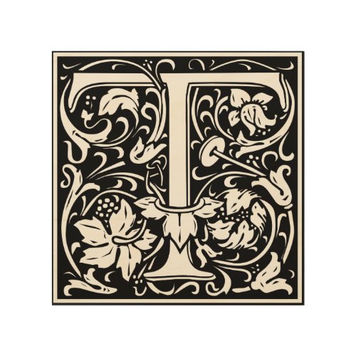 Letter T Medieval Monogram Art Nouveau