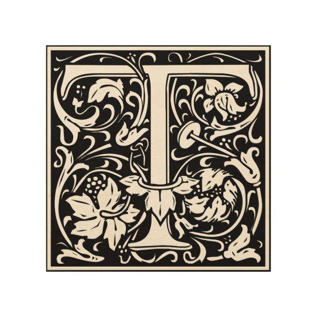 Letter T Medieval Monogram Art Nouveau (Front)