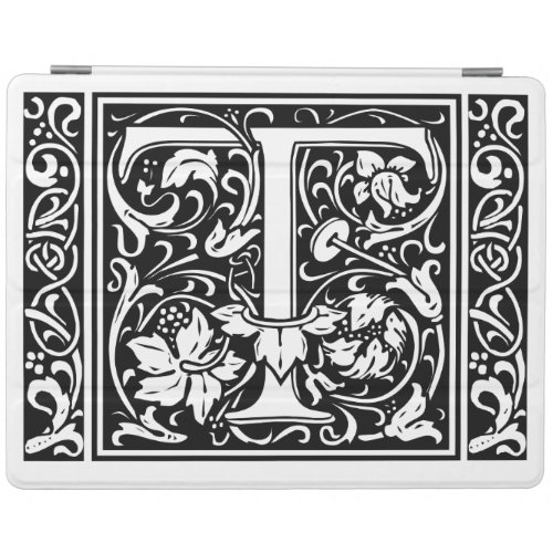 Letter T Medieval Monogram Art Nouveau iPad Smart Cover