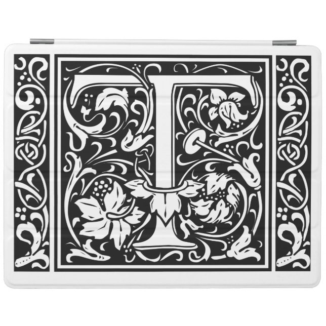 Letter T Medieval Monogram Art Nouveau iPad Smart Cover (Horizontal)