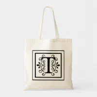 Letter T Monogram Tote Bag