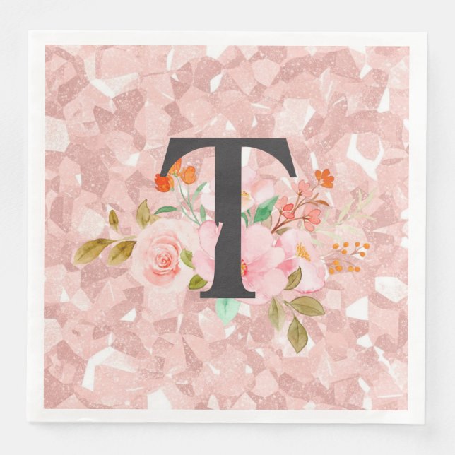 Letter T Paper Dinner Napkins (Front)