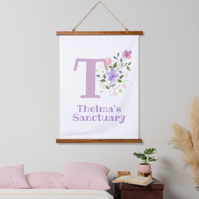 Letter T plus First Name with a Floral Design
