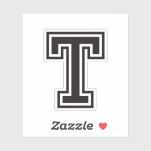 Letter T sporty college font alphabet Sticker