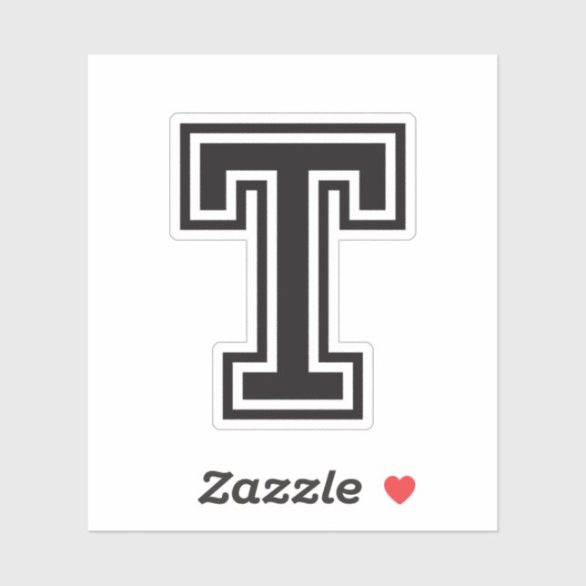 Letter T sporty college font alphabet Sticker (Sheet)