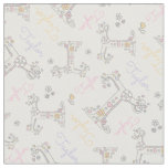 Letter T Taylor custom name pastel fabric